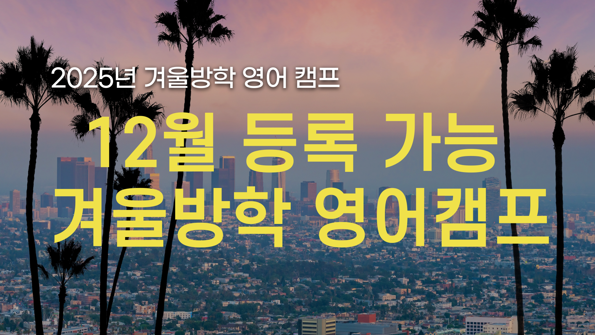 12월 등록 가능한 겨울방학 캠프 업데이트!!!