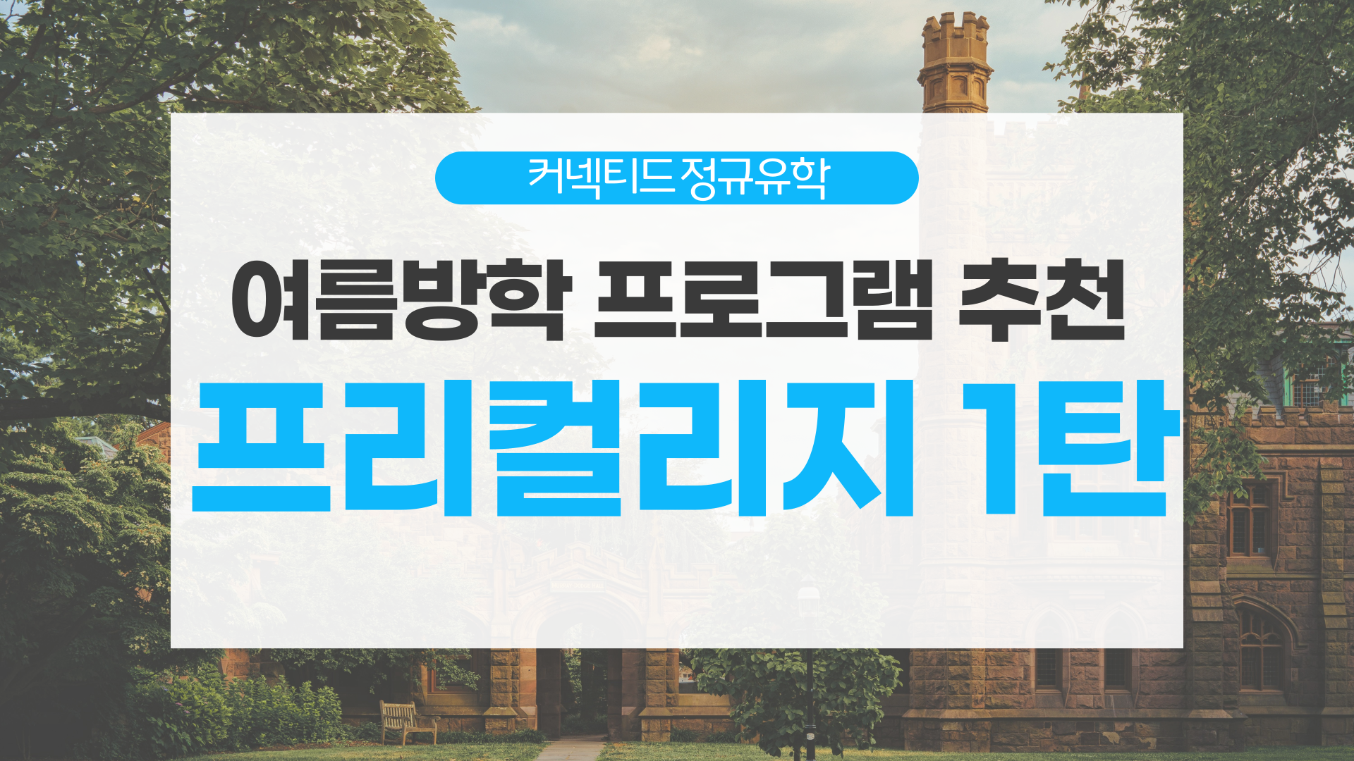 2025 여름방학 추천 프리컬리지 프로그램 _ 1탄